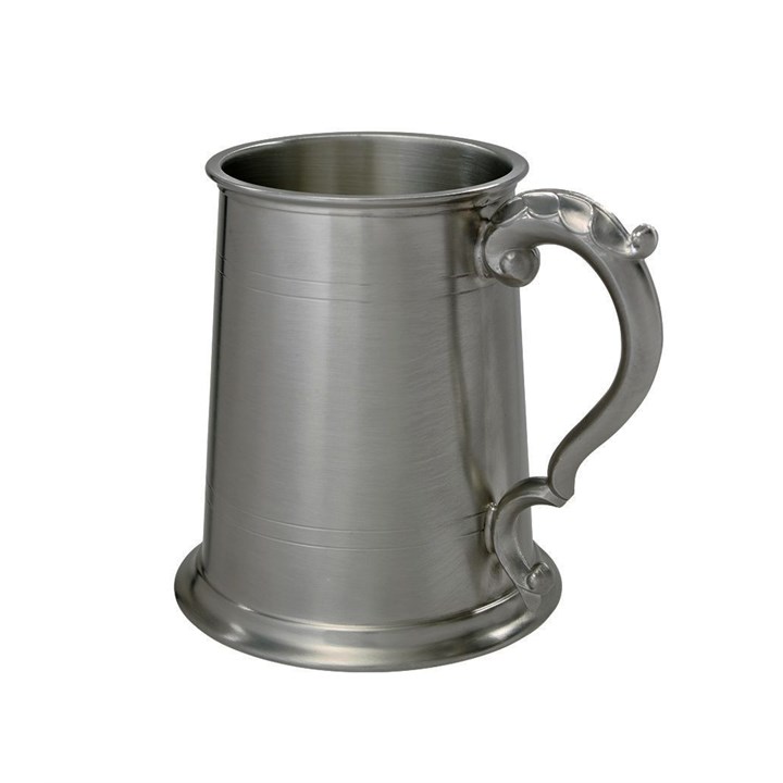 Double Lined Antique Handled Pewter Tankard 1Pt