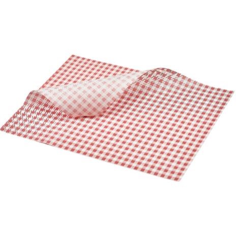 Greaseproof Paper Red Gingham 35x25cm