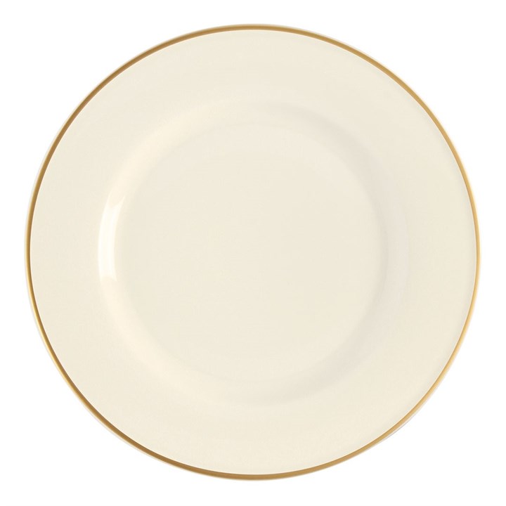 Plate Round Flat White Gold Rim 17cm