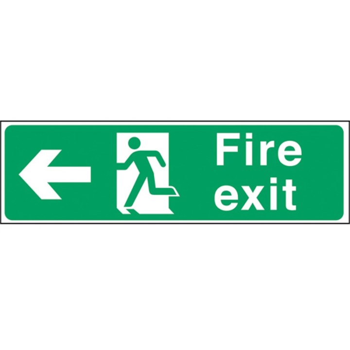 Sign - Fire Exit Man Arrow Left 150x450mm
