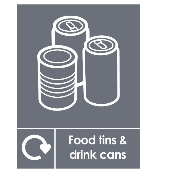 Food Tins and Drink Cans Bin Sticker