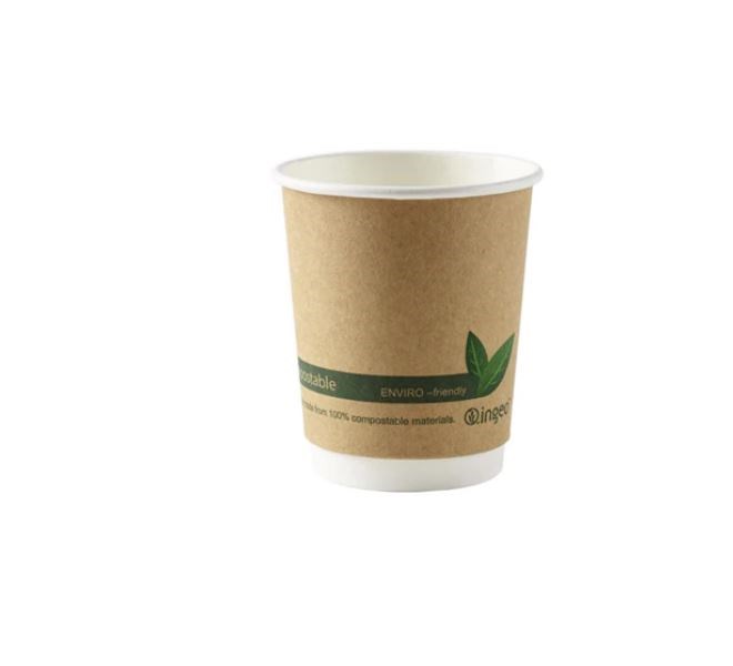 Kraft Compostable Double Wall Paper Cup 8oz