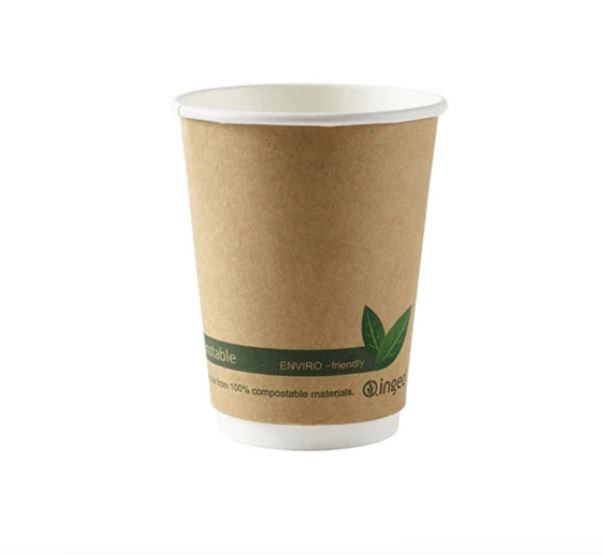Kraft Compostable Double Wall Paper Cup 12oz