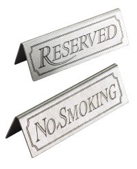 Steel 'Reserved' Table Sign