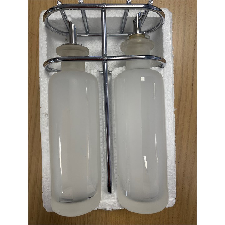 Oil & Vinegar Drizzler Frosted Glass & Wire Rack