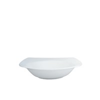 Fine White China Square Rimmed Pasta Bowl 25cm