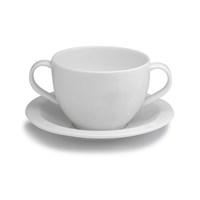 Fine White China Soup Cup 2 Handles 30cl