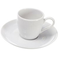 Cup 10cl Ribbed China White