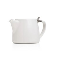 White Teapot With Metal Lid 52cl (18oz)