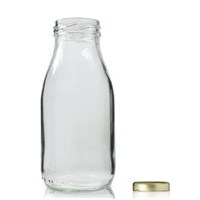 Milk Bottle With Gold Twist-Cap 250ml