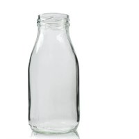 Milk Bottle With Silver Twist-Cap 250ml