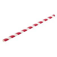 Straw Paper Stripe Red 20cm 6mm D