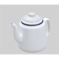 White Enamelware Tea Pot 14x18cm