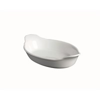 Oval Handled Dish White 22cm