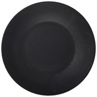 Luna Wide Rim Plate Black Stoneware 25cm