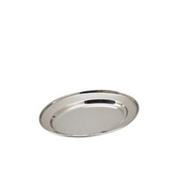 Tray Oval Flat Stainless Steel 8'' 20cm