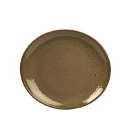 Stoneware Brown Oval Plate 29.5x22.5cm