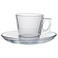 Cup and Saucer Espresso Vela Glass 7cl 2.7oz
