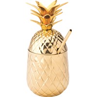 Pineapple Cocktail Drink Gold With Straw 20oz 57cl