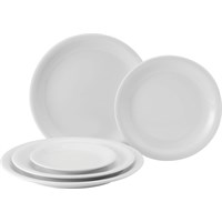Plate Narrow Rimmed Round White 22cm  8.5in