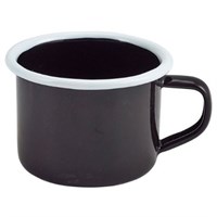 Mug Enamel 12cl 4.2oz Black White  Rim