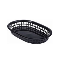 Basket Black Oval Plastic 27.5 x 17.5cm