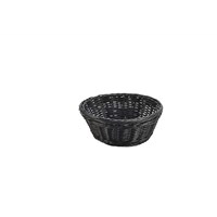 Black Round Polywicker Basket 21Ï x 8cm