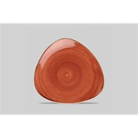 Plate Triangle Stonecast Orange 19.2cm 7.5in