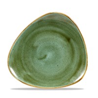 Plate Triangle Stonecast Green 19.2cm