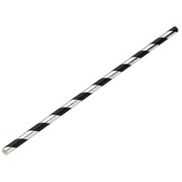 Paper Silver/Black Stripe Straw 20cm