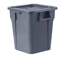 Waste Bin Square Grey 106L with Lid and Dolly