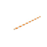 Paper Orange/White Stripe Straw 8(20cm)Box of 250