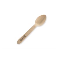 BioTableware - 10cm Wooden Spoons -BRANDED