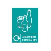 Mixed Glass Bottles and Jars Recycling Bin Sticker