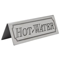 Hot Water Table Sign Stainless Steel