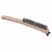 Wire Grill Brush With Scraper & Wooden Handle