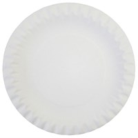 Plate Paper Round Uncoated Recyled White 9in