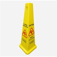 Safety Cone Imprinted in Wet Floor Warningin Yellow