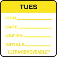 Removable Food Rotation Label Tuesday