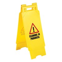Safety Sign Foling cleaning In Progress  Yellow